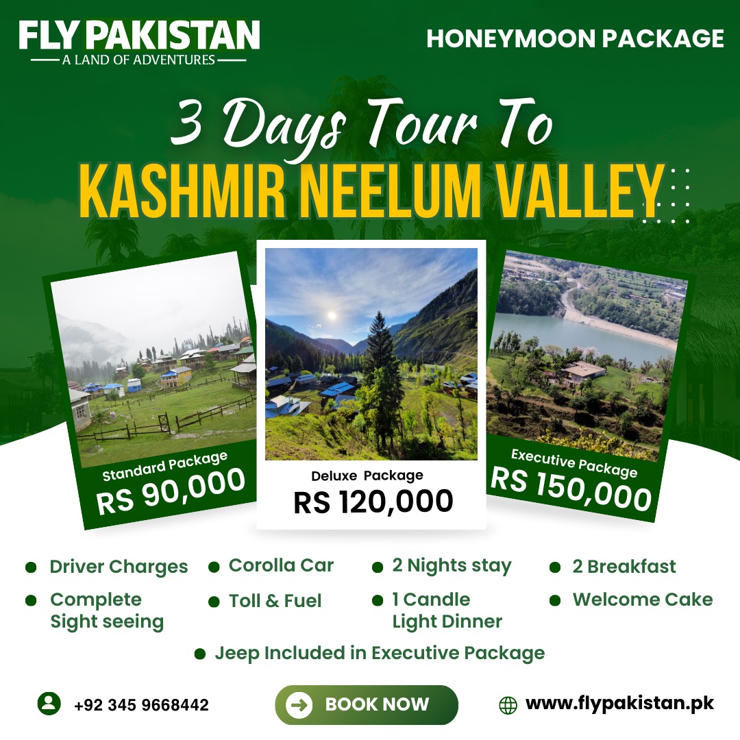 Book Deal 3 Days Honeymoon Tour To Kashmir Neelum Valley